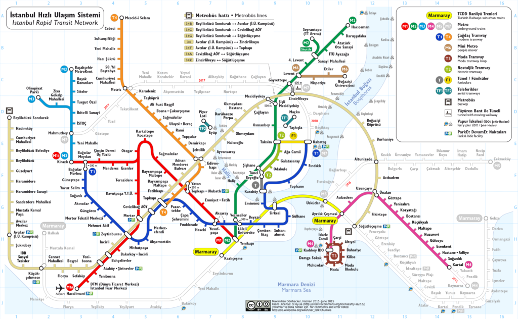 تصویر نقشه مترو استانبول