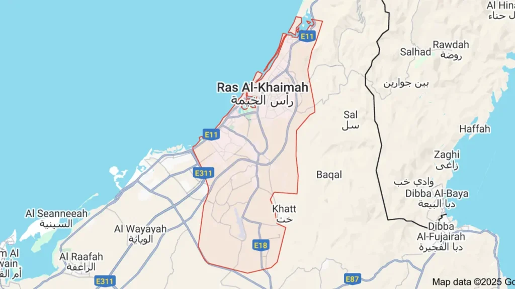 موقعیت جغرافیایی راس الخیمه