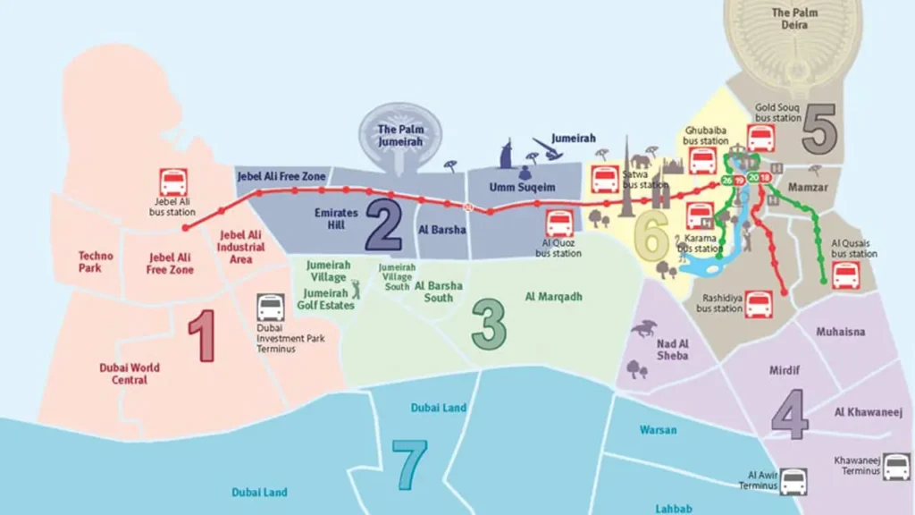 ۷ منطقه دبی