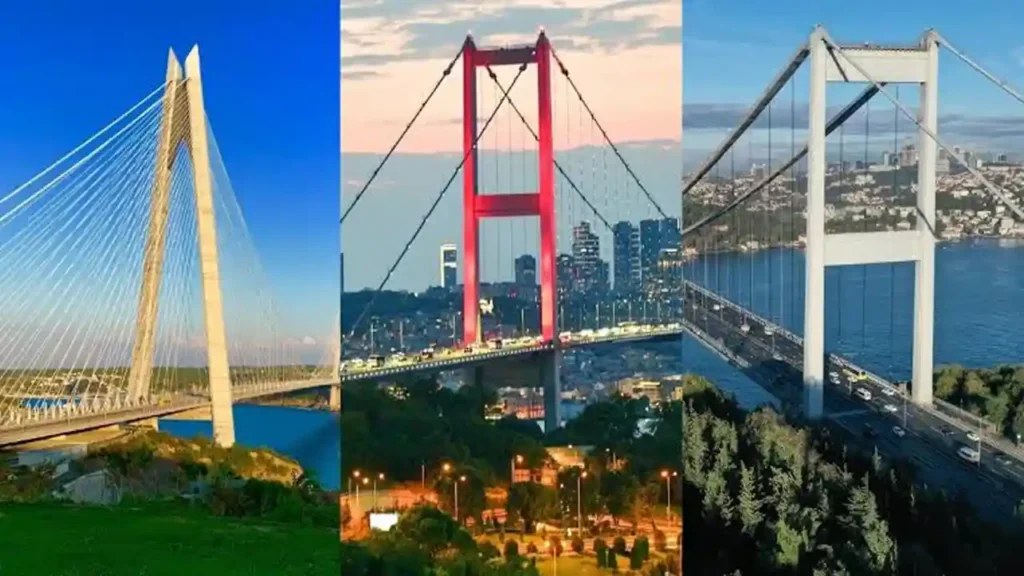 تصویر سه تا از پل های نمادین استانبول