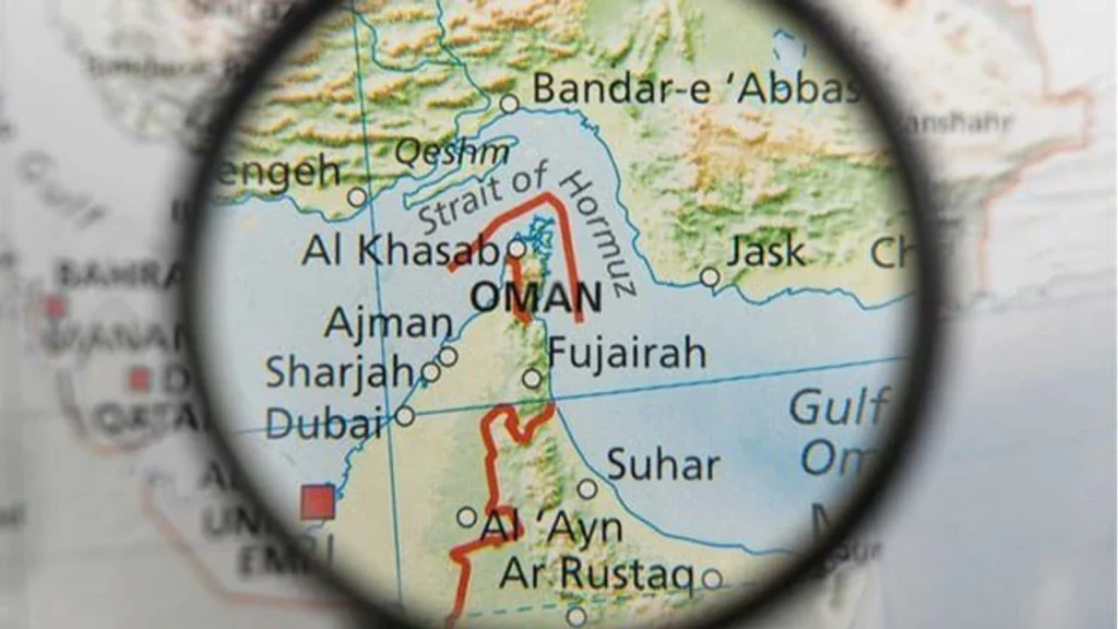 تنگه هرمز روی نقشه