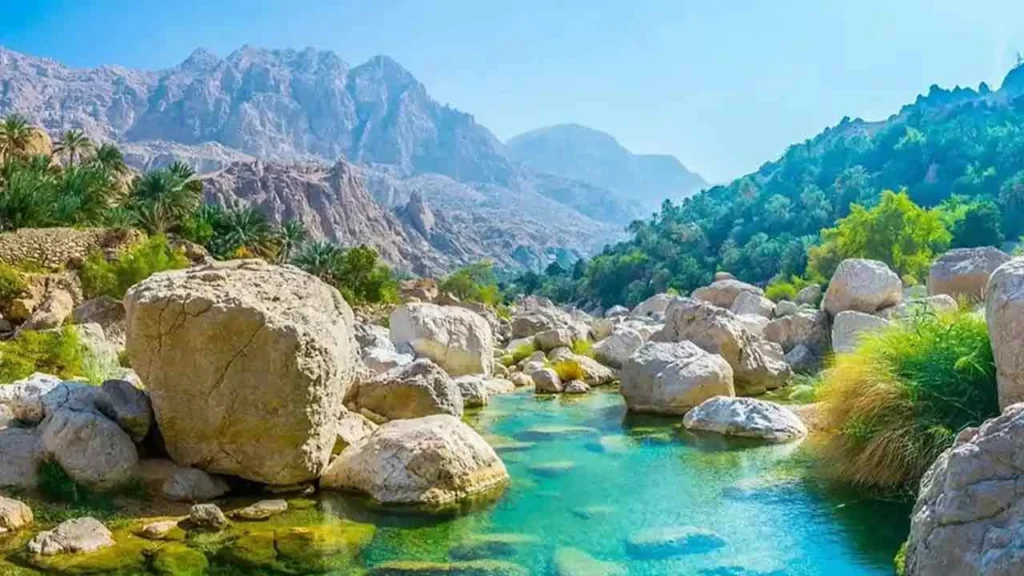 وادی شاب از مناطق سرسبز عمان