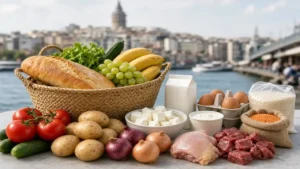 قیمت انواع مواد غذایی در استانبول