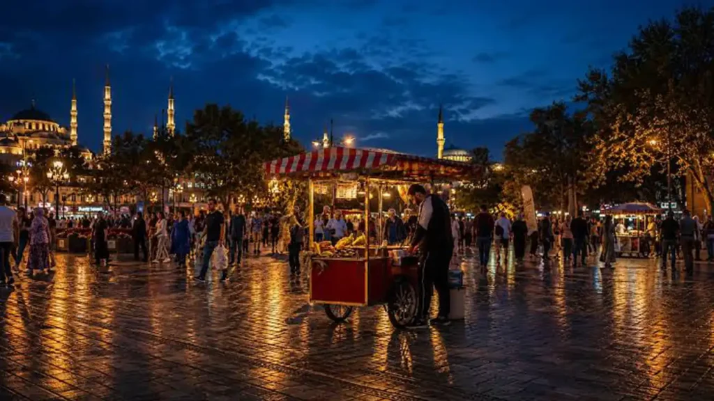 میدان تکسیم استانبول در شب
