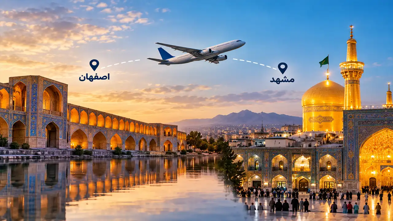 فاصله اصفهان تا مشهد